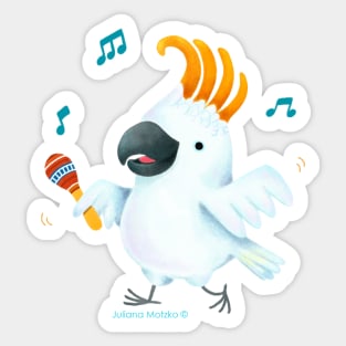 Cute Cockatoo playing maracas Sticker